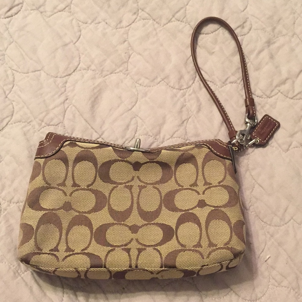 Brown Coach wristlet